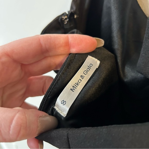 Mika & Gala Black Halter Neck Tie Open Back Sleeveless Mini Dress Women’s Size 8 - Picture 6 of 8